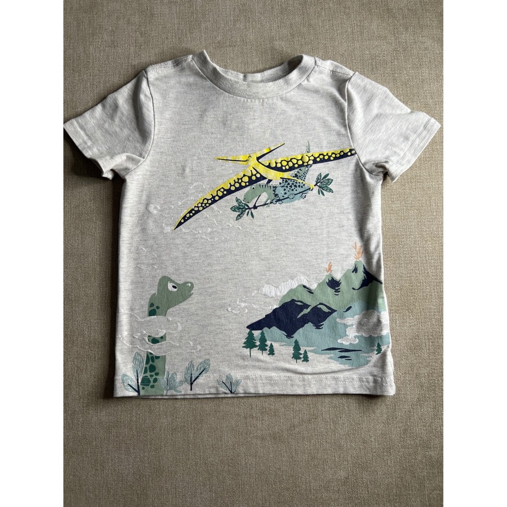 Tommy Bahama Toddler Boys Dinosaur Graphic T-Shirt Oatmeal Heather 24M